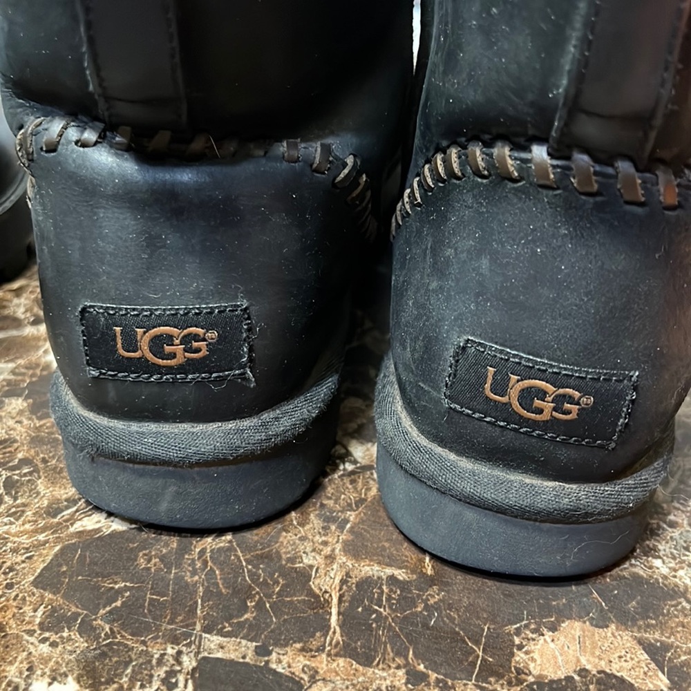 Black leather uggs